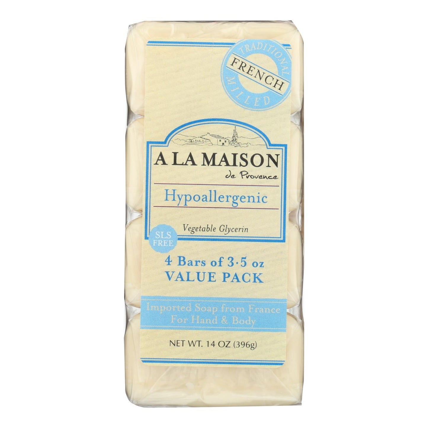A La Maison Unscented Bar Soap, 4-Pack, 3.5 oz Each