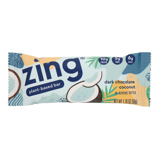Zing Dark Chocolate Coconut Bars, 1.76 oz, Box of 12